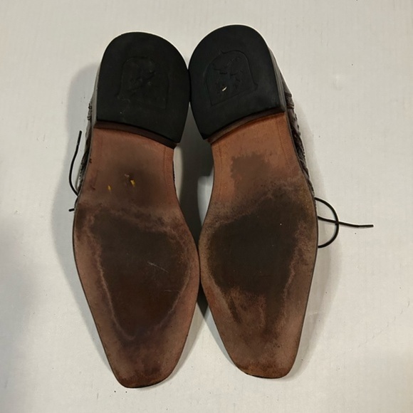 Stacy Adams Brown Leather Ostrich and Croc Wingtips Oxford in size 7M. - Picture 6 of 8